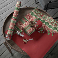 Fiji Marau na Kerisimasi Wrapping Paper Red Tagimoucia Tapa Masi Tribal LT9 - Polynesian Pride