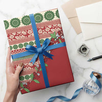 Fiji Marau na Kerisimasi Wrapping Paper Red Tagimoucia Tapa Masi Tribal LT9 - Polynesian Pride