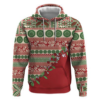 Fiji Marau na Kerisimasi Zip Hoodie Red Tagimoucia Tapa Masi Tribal LT9 Pullover Hoodie Red - Polynesian Pride