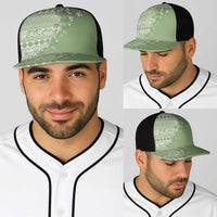 Fiji Marau na Kerisimasi Baseball Net Cap Sage Green Tagimoucia Tapa Masi Tribal LT9 - Polynesian Pride