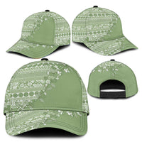 Fiji Marau na Kerisimasi Classic Cap Sage Green Tagimoucia Tapa Masi Tribal LT9 - Polynesian Pride