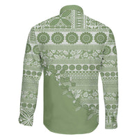 Fiji Marau na Kerisimasi Family Matching Puletasi and Hawaiian Shirt Sage Green Tagimoucia Tapa Masi Tribal - Polynesian Pride