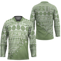 Fiji Marau na Kerisimasi Hockey Jersey Sage Green Tagimoucia Tapa Masi Tribal - Polynesian Pride
