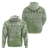 Fiji Marau na Kerisimasi Hoodie Sage Green Tagimoucia Tapa Masi Tribal - Polynesian Pride