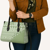 Fiji Marau na Kerisimasi Leather Bag Sage Green Tagimoucia Tapa Masi Tribal - Polynesian Pride