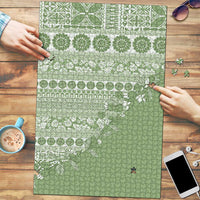 Fiji Marau na Kerisimasi Puzzle Sage Green Tagimoucia Tapa Masi Tribal LT9 Green - Polynesian Pride
