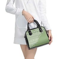 Fiji Marau na Kerisimasi Shoulder Handbag Sage Green Tagimoucia Tapa Masi Tribal LT9 - Polynesian Pride