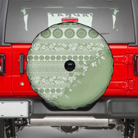 Fiji Marau na Kerisimasi Spare Tire Cover Sage Green Tagimoucia Tapa Masi Tribal - Polynesian Pride