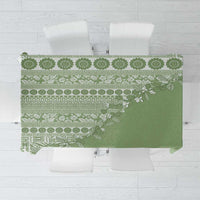 Fiji Marau na Kerisimasi Tablecloth Sage Green Tagimoucia Tapa Masi Tribal LT9 Green - Polynesian Pride