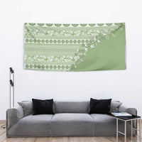 Fiji Marau na Kerisimasi Tapestry Sage Green Tagimoucia Tapa Masi Tribal - Polynesian Pride