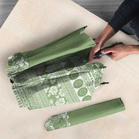 Fiji Marau na Kerisimasi Umbrella Sage Green Tagimoucia Tapa Masi Tribal - Polynesian Pride