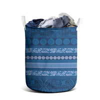 Fiji Marau na Kerisimasi Laundry Basket Blue Tapa Masi Inspired Christmas LT9 - Polynesian Pride