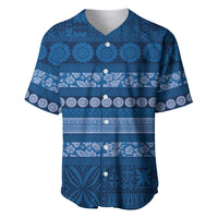 Fiji Marau na Kerisimasi Baseball Jersey Blue Tapa Masi Inspired Christmas LT9 Blue - Polynesian Pride