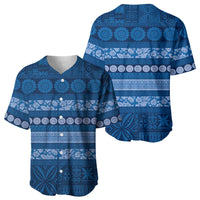 Fiji Marau na Kerisimasi Baseball Jersey Blue Tapa Masi Inspired Christmas LT9 - Polynesian Pride