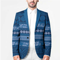 Fiji Marau na Kerisimasi Blazer Blue Tapa Masi Inspired Christmas - Polynesian Pride