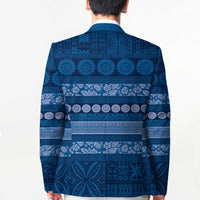 Fiji Marau na Kerisimasi Blazer Blue Tapa Masi Inspired Christmas - Polynesian Pride