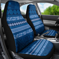 Fiji Marau na Kerisimasi Car Seat Cover Blue Tapa Masi Inspired Christmas - Polynesian Pride
