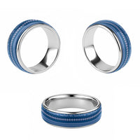Fiji Marau na Kerisimasi Classic Ring Blue Tapa Masi Inspired Christmas LT9 - Polynesian Pride