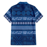 Fiji Marau na Kerisimasi Family Matching Mermaid Dress and Hawaiian Shirt Blue Tapa Masi Inspired Christmas - Polynesian Pride