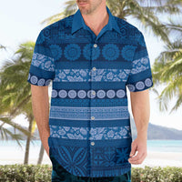 Fiji Marau na Kerisimasi Hawaiian Shirt Blue Tapa Masi Inspired Christmas LT9 - Polynesian Pride