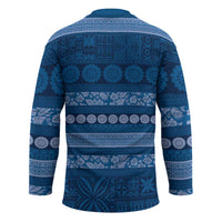 Fiji Marau na Kerisimasi Hockey Jersey Blue Tapa Masi Inspired Christmas LT9 - Polynesian Pride
