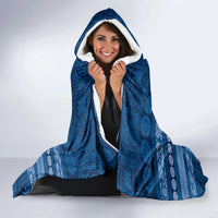 Fiji Marau na Kerisimasi Hooded Blanket Blue Tapa Masi Inspired Christmas LT9 - Polynesian Pride