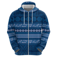 Fiji Marau na Kerisimasi Hoodie Blue Tapa Masi Inspired Christmas - Polynesian Pride