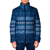 Fiji Marau na Kerisimasi Padded Jacket Blue Tapa Masi Inspired Christmas LT9 Men Blue - Polynesian Pride