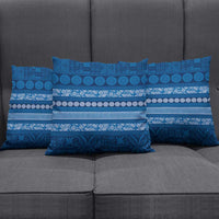Fiji Marau na Kerisimasi Pillow Cover Blue Tapa Masi Inspired Christmas - Polynesian Pride