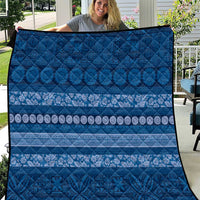 Fiji Marau na Kerisimasi Quilt Blue Tapa Masi Inspired Christmas - Polynesian Pride