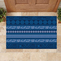 Fiji Marau na Kerisimasi Rubber Doormat Blue Tapa Masi Inspired Christmas LT9 Blue - Polynesian Pride
