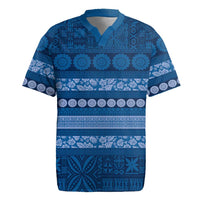 Fiji Marau na Kerisimasi Rugby Jersey Blue Tapa Masi Inspired Christmas LT9 Blue - Polynesian Pride