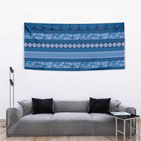 Fiji Marau na Kerisimasi Tapestry Blue Tapa Masi Inspired Christmas - Polynesian Pride