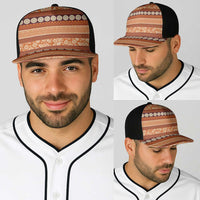 Fiji Marau na Kerisimasi Baseball Net Cap Gold Tapa Masi Inspired Christmas LT9 - Polynesian Pride