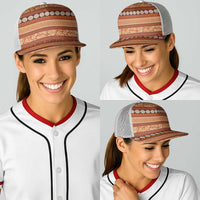 Fiji Marau na Kerisimasi Baseball Net Cap Gold Tapa Masi Inspired Christmas LT9 - Polynesian Pride