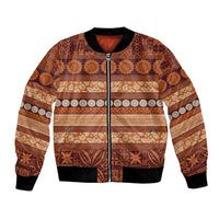 Fiji Marau na Kerisimasi Bomber Jacket Gold Tapa Masi Inspired Christmas LT9 Unisex Gold - Polynesian Pride