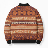Fiji Marau na Kerisimasi Bomber Puffer Jacket Gold Tapa Masi Inspired Christmas LT9 - Polynesian Pride