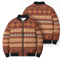 Fiji Marau na Kerisimasi Bomber Puffer Jacket Gold Tapa Masi Inspired Christmas LT9 - Polynesian Pride