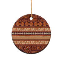Fiji Marau na Kerisimasi Ceramic Ornament Gold Tapa Masi Inspired Christmas - Polynesian Pride