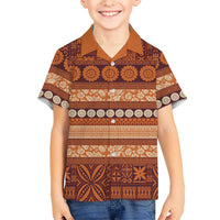 Fiji Marau na Kerisimasi Family Matching Mermaid Dress and Hawaiian Shirt Gold Tapa Masi Inspired Christmas - Polynesian Pride