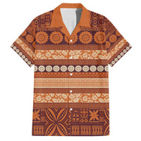 Fiji Marau na Kerisimasi Family Matching Off Shoulder Maxi Dress and Hawaiian Shirt Gold Tapa Masi Inspired Christmas - Polynesian Pride
