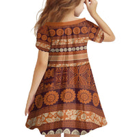 Fiji Marau na Kerisimasi Family Matching Summer Maxi Dress and Hawaiian Shirt Gold Tapa Masi Inspired Christmas - Polynesian Pride