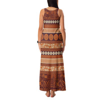 Fiji Marau na Kerisimasi Family Matching Tank Maxi Dress and Hawaiian Shirt Gold Tapa Masi Inspired Christmas - Polynesian Pride