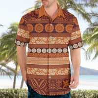 Fiji Marau na Kerisimasi Hawaiian Shirt Gold Tapa Masi Inspired Christmas LT9 - Polynesian Pride