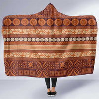 Fiji Marau na Kerisimasi Hooded Blanket Gold Tapa Masi Inspired Christmas LT9 One Size Gold - Polynesian Pride