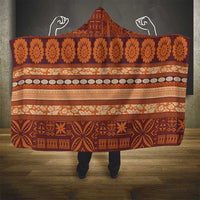 Fiji Marau na Kerisimasi Hooded Blanket Gold Tapa Masi Inspired Christmas LT9 - Polynesian Pride