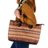 Fiji Marau na Kerisimasi Leather Tote Bag Gold Tapa Masi Inspired Christmas LT9 Gold - Polynesian Pride