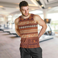Fiji Marau na Kerisimasi Men Tank Top Gold Tapa Masi Inspired Christmas LT9 Gold - Polynesian Pride