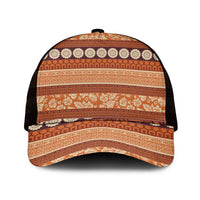 Fiji Marau na Kerisimasi Mesh Trucker Cap Gold Tapa Masi Inspired Christmas - Polynesian Pride