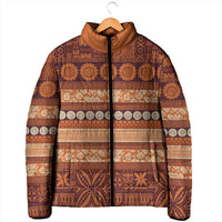 Fiji Marau na Kerisimasi Padded Jacket Gold Tapa Masi Inspired Christmas LT9 - Polynesian Pride
